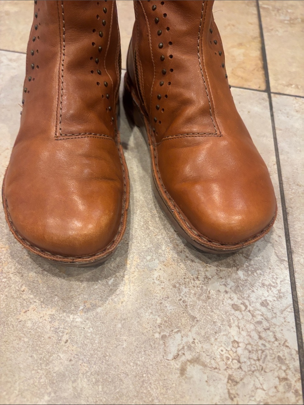 Naot Tan/Brown Leather Chukka Zip Boots size 37 chamel color - Picture 13 of 15